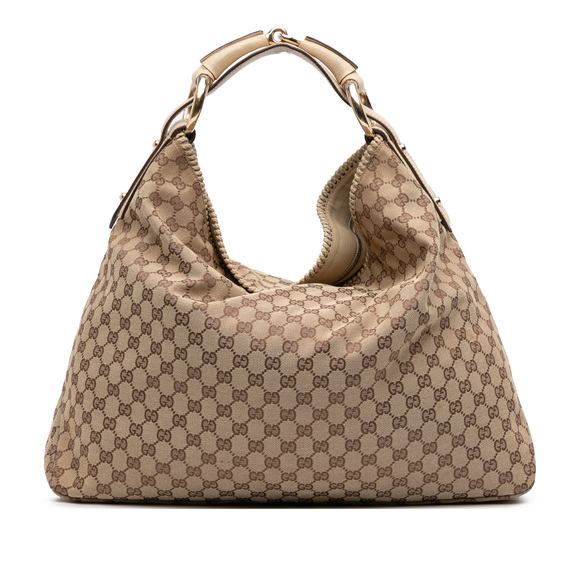 Pre-Loved Gucci Large GG Canvas Horsebit Hobo - Picture 1 of 8